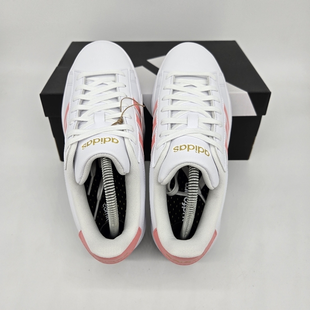 New adidas Grand Court Cloudfoam 'White Semi Pink Spark' Women's Shoes Size 6.5 - Picture 5 of 8